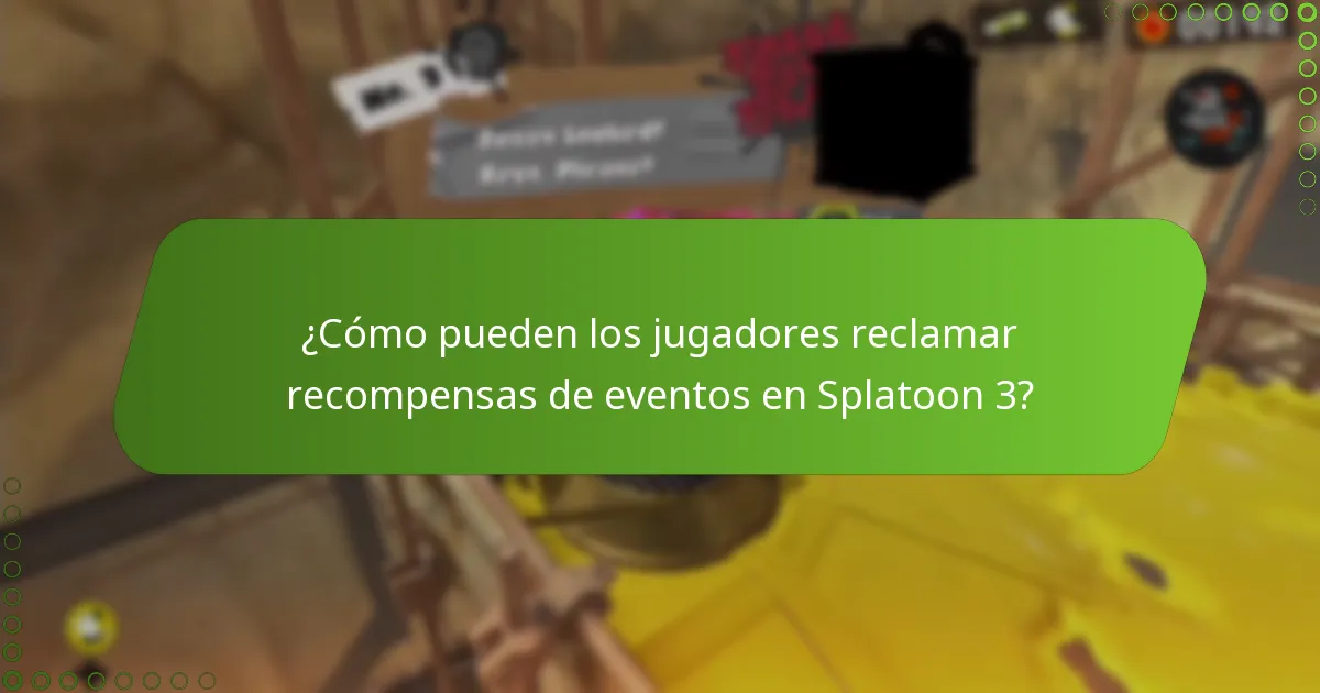 ¿Cómo pueden los jugadores reclamar recompensas de eventos en Splatoon 3?