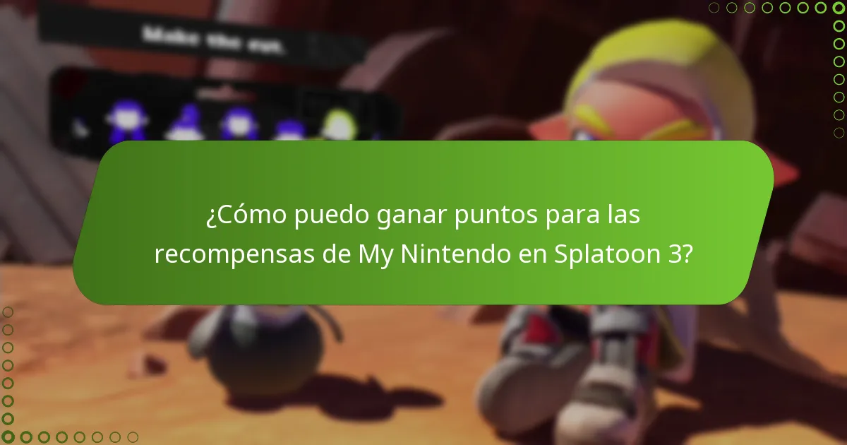 ¿Cómo puedo ganar puntos para las recompensas de My Nintendo en Splatoon 3?