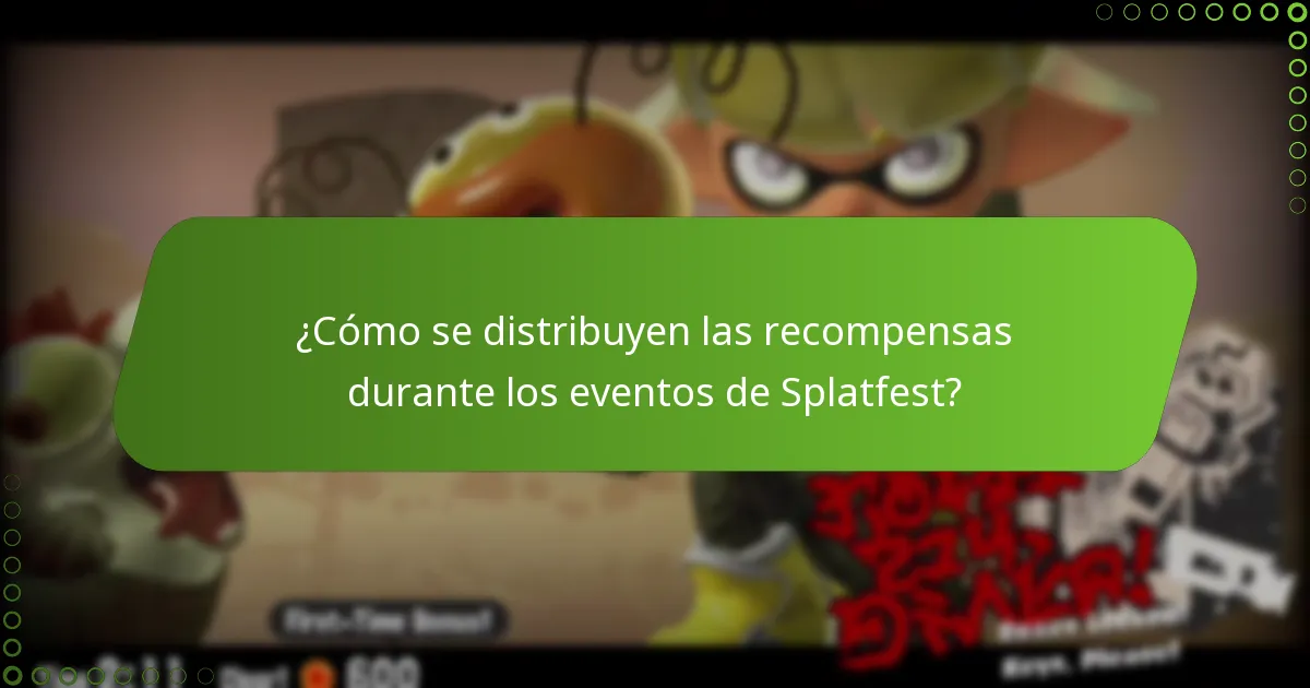 ¿Cómo se distribuyen las recompensas durante los eventos de Splatfest?