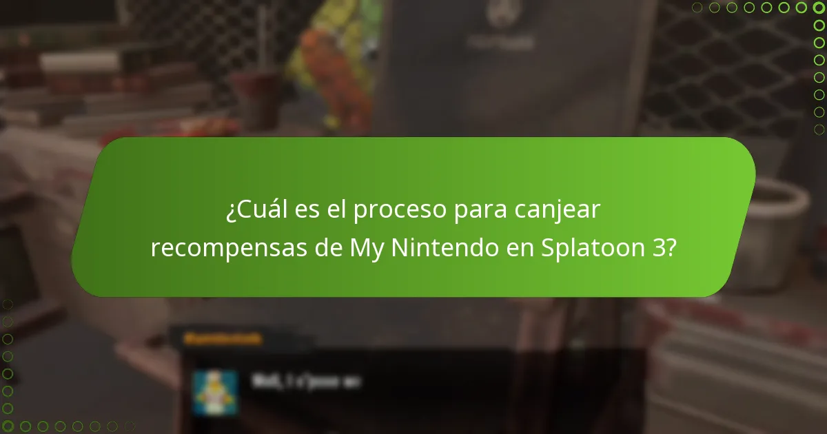 ¿Cuál es el proceso para canjear recompensas de My Nintendo en Splatoon 3?