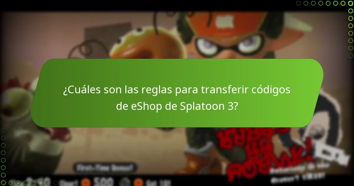 ¿Qué códigos de eShop de Splatoon 3 se pueden canjear?